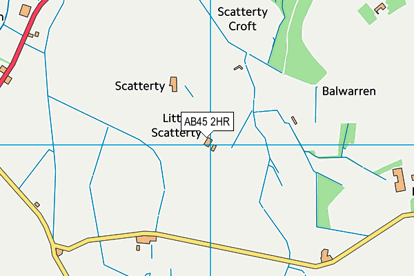 AB45 2HR map - OS VectorMap District (Ordnance Survey)