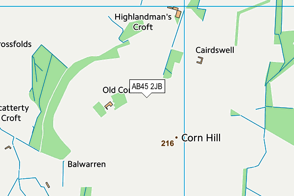 AB45 2JB map - OS VectorMap District (Ordnance Survey) AB45 2JB map - OS VectorMap District (Ordnance Survey)