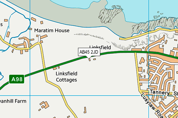 AB45 2JD map - OS VectorMap District (Ordnance Survey) AB45 2JD map - OS VectorMap District (Ordnance Survey)