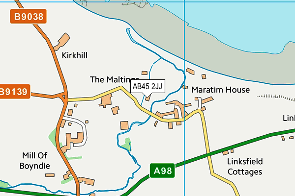 AB45 2JJ map - OS VectorMap District (Ordnance Survey) AB45 2JJ map - OS VectorMap District (Ordnance Survey)