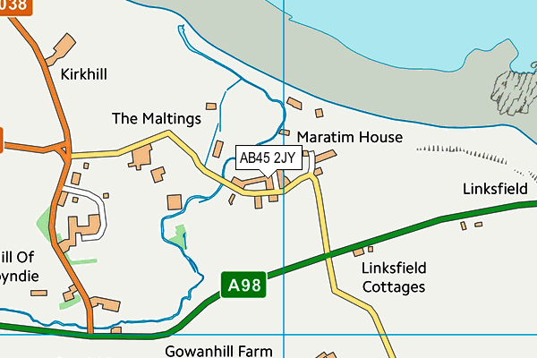 AB45 2JY map - OS VectorMap District (Ordnance Survey) AB45 2JY map - OS VectorMap District (Ordnance Survey)