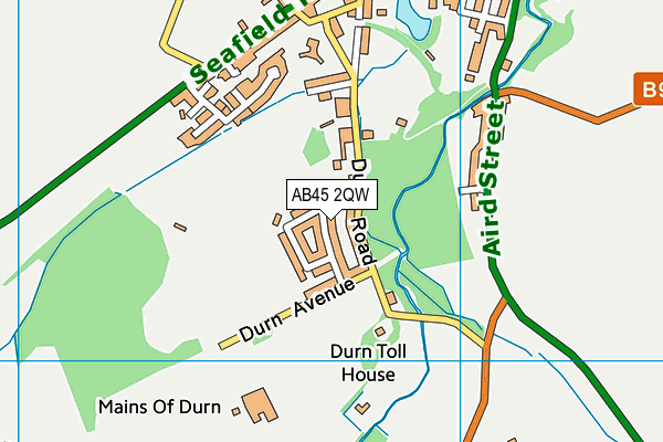 AB45 2QW map - OS VectorMap District (Ordnance Survey) AB45 2QW map - OS VectorMap District (Ordnance Survey)
