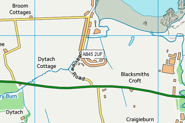 AB45 2UF map - OS VectorMap District (Ordnance Survey) AB45 2UF map - OS VectorMap District (Ordnance Survey)
