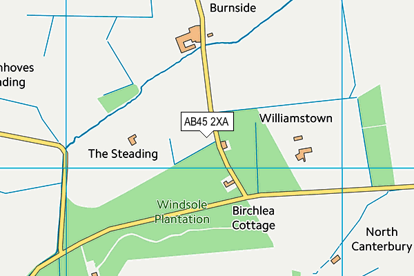 AB45 2XA map - OS VectorMap District (Ordnance Survey) AB45 2XA map - OS VectorMap District (Ordnance Survey)