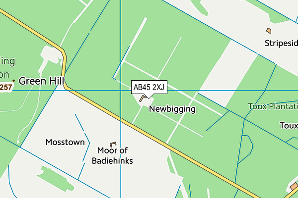 AB45 2XJ map - OS VectorMap District (Ordnance Survey) AB45 2XJ map - OS VectorMap District (Ordnance Survey)