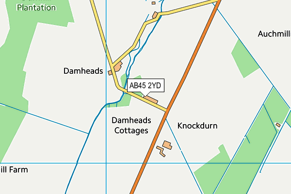 AB45 2YD map - OS VectorMap District (Ordnance Survey) AB45 2YD map - OS VectorMap District (Ordnance Survey)