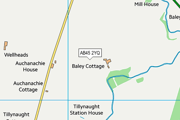 AB45 2YQ map - OS VectorMap District (Ordnance Survey) AB45 2YQ map - OS VectorMap District (Ordnance Survey)