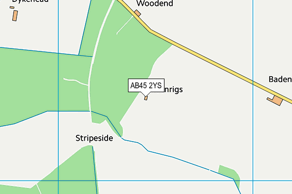AB45 2YS map - OS VectorMap District (Ordnance Survey) AB45 2YS map - OS VectorMap District (Ordnance Survey)