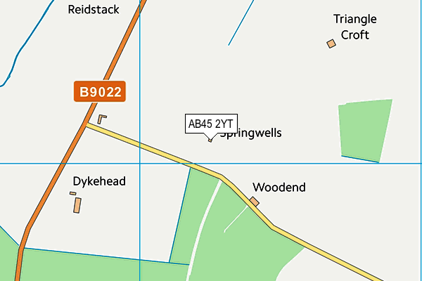 AB45 2YT map - OS VectorMap District (Ordnance Survey) AB45 2YT map - OS VectorMap District (Ordnance Survey)