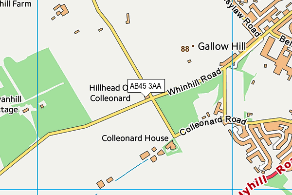 AB45 3AA map - OS VectorMap District (Ordnance Survey) AB45 3AA map - OS VectorMap District (Ordnance Survey)
