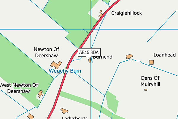 AB45 3DA map - OS VectorMap District (Ordnance Survey) AB45 3DA map - OS VectorMap District (Ordnance Survey)