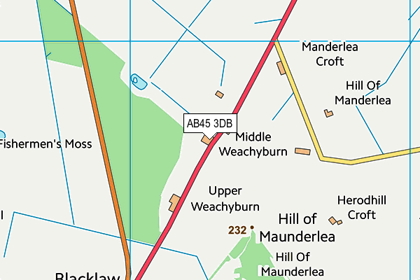 AB45 3DB map - OS VectorMap District (Ordnance Survey) AB45 3DB map - OS VectorMap District (Ordnance Survey)