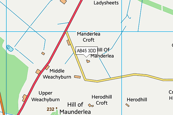 AB45 3DD map - OS VectorMap District (Ordnance Survey) AB45 3DD map - OS VectorMap District (Ordnance Survey)