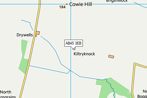 AB45 3EB map - OS VectorMap District (Ordnance Survey)
