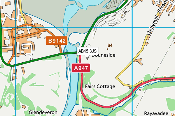 AB45 3JS map - OS VectorMap District (Ordnance Survey) AB45 3JS map - OS VectorMap District (Ordnance Survey)