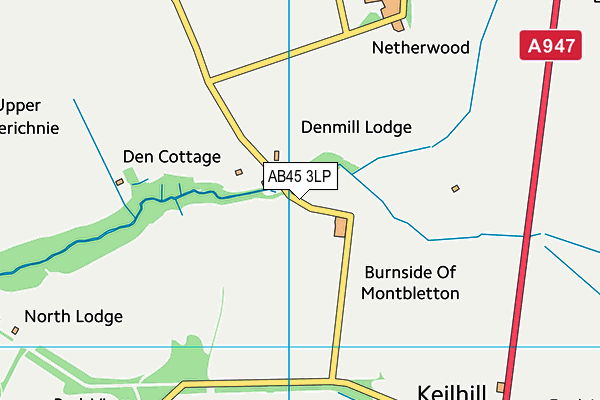 AB45 3LP map - OS VectorMap District (Ordnance Survey)