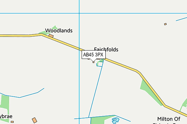 AB45 3PX map - OS VectorMap District (Ordnance Survey)