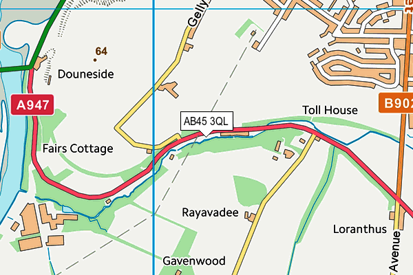 AB45 3QL map - OS VectorMap District (Ordnance Survey) AB45 3QL map - OS VectorMap District (Ordnance Survey)