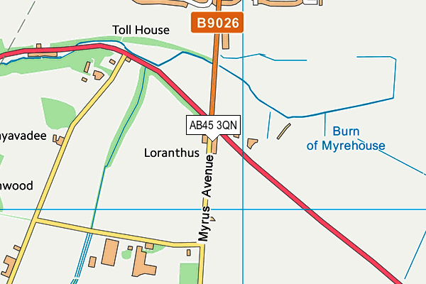 AB45 3QN map - OS VectorMap District (Ordnance Survey) AB45 3QN map - OS VectorMap District (Ordnance Survey)