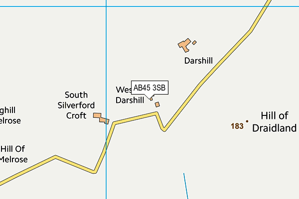 AB45 3SB map - OS VectorMap District (Ordnance Survey) AB45 3SB map - OS VectorMap District (Ordnance Survey)