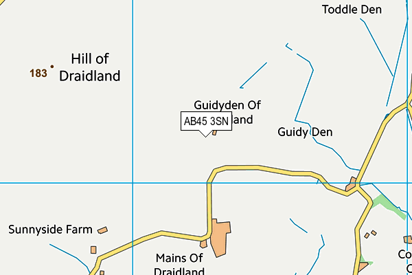 AB45 3SN map - OS VectorMap District (Ordnance Survey) AB45 3SN map - OS VectorMap District (Ordnance Survey)