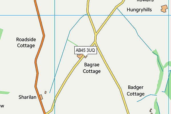 AB45 3UQ map - OS VectorMap District (Ordnance Survey) AB45 3UQ map - OS VectorMap District (Ordnance Survey)