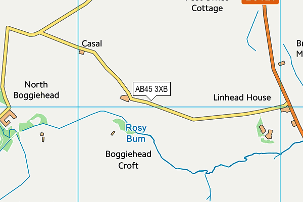 AB45 3XB map - OS VectorMap District (Ordnance Survey) AB45 3XB map - OS VectorMap District (Ordnance Survey)