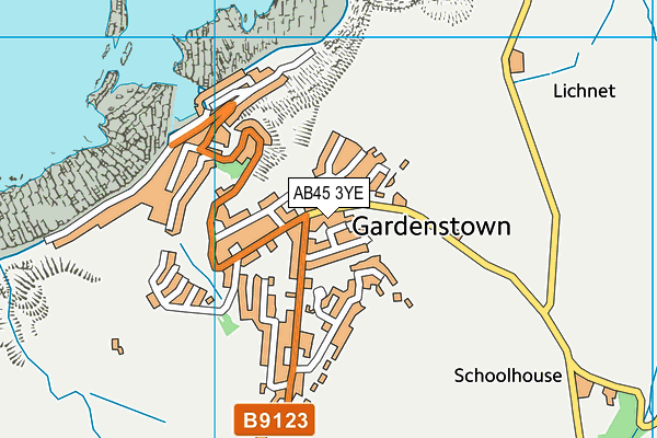 AB45 3YE map - OS VectorMap District (Ordnance Survey) AB45 3YE map - OS VectorMap District (Ordnance Survey)