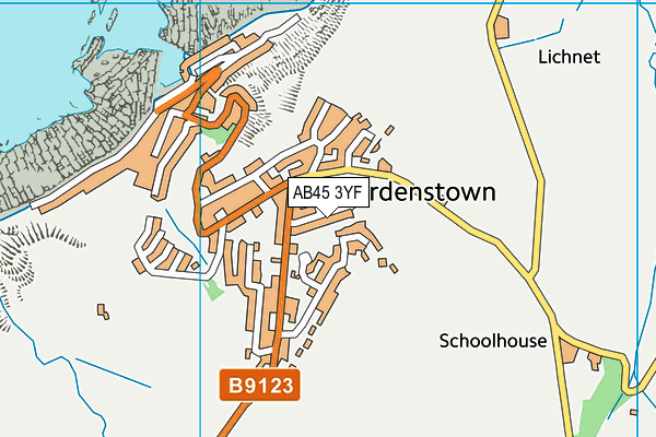 AB45 3YF map - OS VectorMap District (Ordnance Survey) AB45 3YF map - OS VectorMap District (Ordnance Survey)