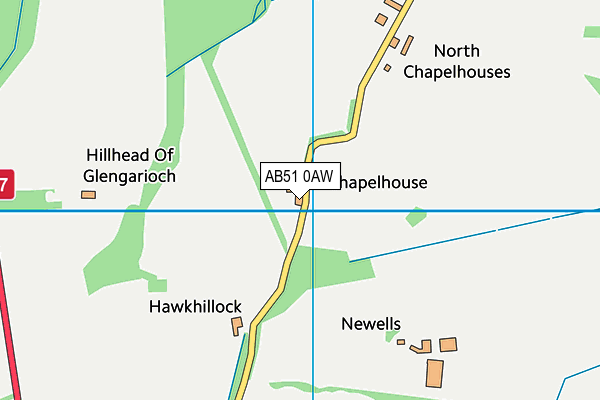 AB51 0AW map - OS VectorMap District (Ordnance Survey) AB51 0AW map - OS VectorMap District (Ordnance Survey)
