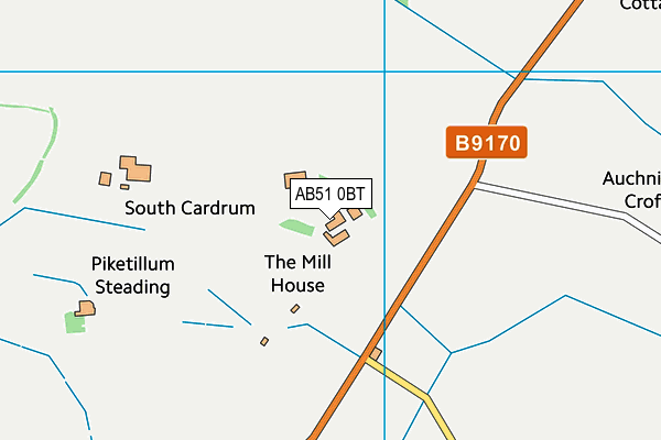 AB51 0BT map - OS VectorMap District (Ordnance Survey) AB51 0BT map - OS VectorMap District (Ordnance Survey)