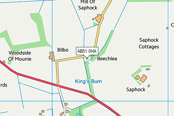 AB51 0HA map - OS VectorMap District (Ordnance Survey)