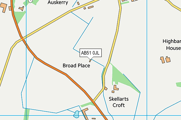 AB51 0JL map - OS VectorMap District (Ordnance Survey) AB51 0JL map - OS VectorMap District (Ordnance Survey)