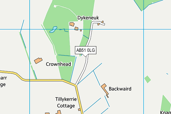 AB51 0LG map - OS VectorMap District (Ordnance Survey)