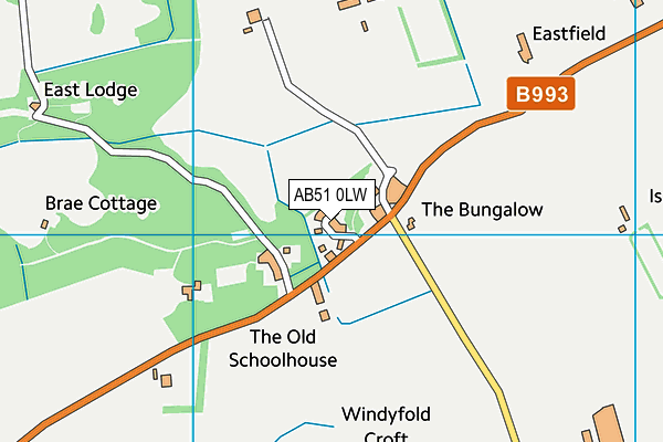 AB51 0LW map - OS VectorMap District (Ordnance Survey) AB51 0LW map - OS VectorMap District (Ordnance Survey)