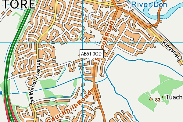 AB51 0QD map - OS VectorMap District (Ordnance Survey) AB51 0QD map - OS VectorMap District (Ordnance Survey)