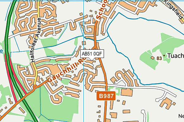 AB51 0QF map - OS VectorMap District (Ordnance Survey) AB51 0QF map - OS VectorMap District (Ordnance Survey)