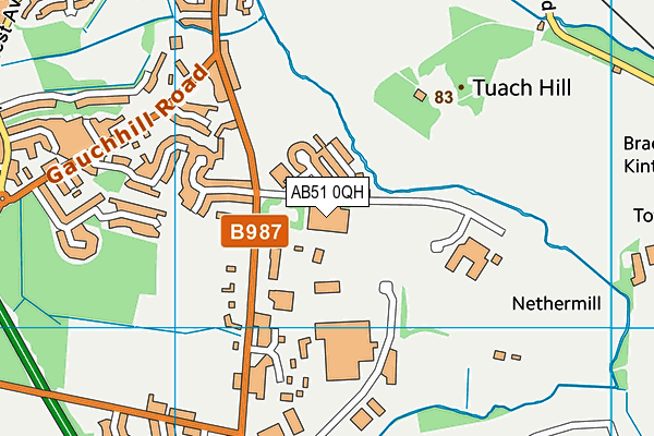 AB51 0QH map - OS VectorMap District (Ordnance Survey) AB51 0QH map - OS VectorMap District (Ordnance Survey)