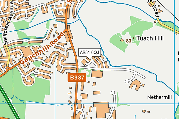 AB51 0QJ map - OS VectorMap District (Ordnance Survey) AB51 0QJ map - OS VectorMap District (Ordnance Survey)