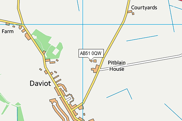 AB51 0QW map - OS VectorMap District (Ordnance Survey) AB51 0QW map - OS VectorMap District (Ordnance Survey)