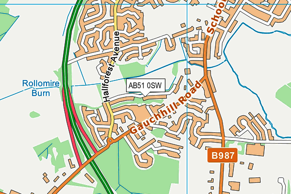AB51 0SW map - OS VectorMap District (Ordnance Survey) AB51 0SW map - OS VectorMap District (Ordnance Survey)