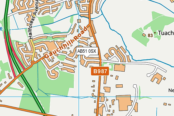 AB51 0SX map - OS VectorMap District (Ordnance Survey) AB51 0SX map - OS VectorMap District (Ordnance Survey)