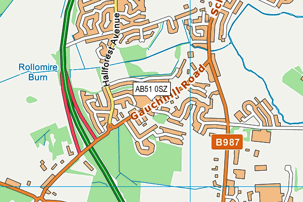 AB51 0SZ map - OS VectorMap District (Ordnance Survey) AB51 0SZ map - OS VectorMap District (Ordnance Survey)