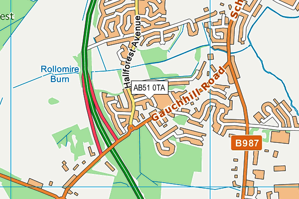 AB51 0TA map - OS VectorMap District (Ordnance Survey) AB51 0TA map - OS VectorMap District (Ordnance Survey)