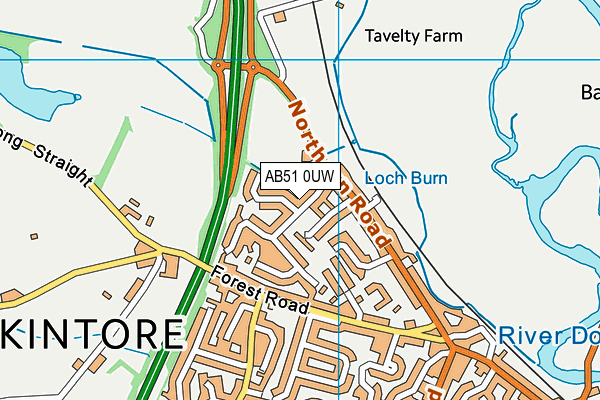 AB51 0UW map - OS VectorMap District (Ordnance Survey) AB51 0UW map - OS VectorMap District (Ordnance Survey)