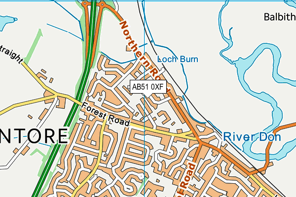 AB51 0XF map - OS VectorMap District (Ordnance Survey) AB51 0XF map - OS VectorMap District (Ordnance Survey)