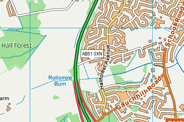 AB51 0XN map - OS VectorMap District (Ordnance Survey) AB51 0XN map - OS VectorMap District (Ordnance Survey)