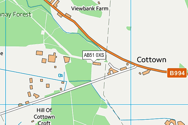 AB51 0XS map - OS VectorMap District (Ordnance Survey) AB51 0XS map - OS VectorMap District (Ordnance Survey)