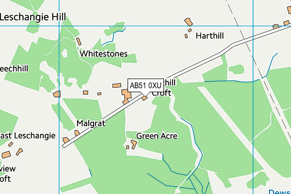 AB51 0XU map - OS VectorMap District (Ordnance Survey) AB51 0XU map - OS VectorMap District (Ordnance Survey)