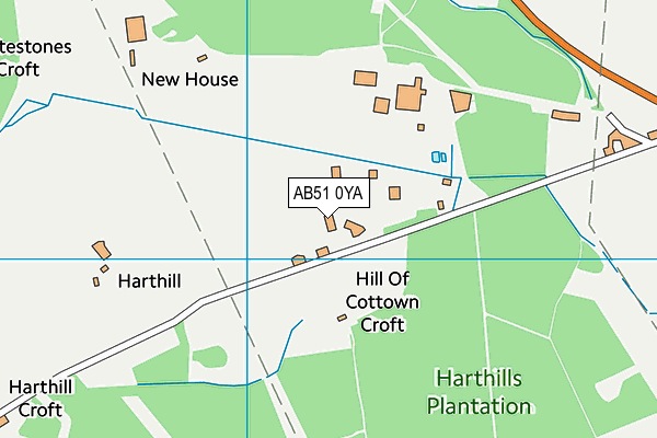 AB51 0YA map - OS VectorMap District (Ordnance Survey) AB51 0YA map - OS VectorMap District (Ordnance Survey)